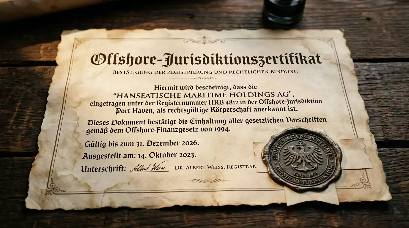 Symbolische Darstellung der Anjouan-Lizenzurkunde mit Bezug auf den Computer Gaming Licensing Act 007 von 2005