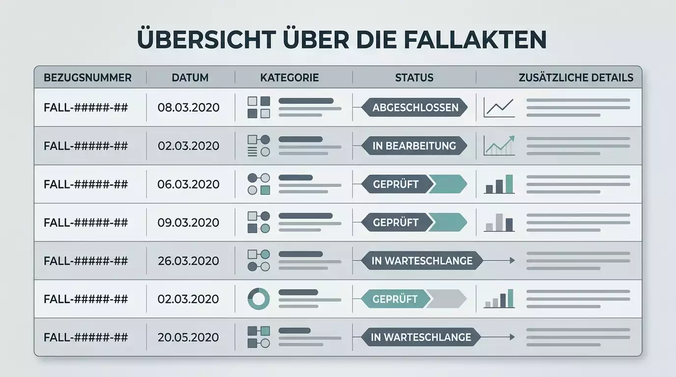 Tabellenähnliche Darstellung mehrerer BGH-Aktenzeichen mit Daten und Verfahrensständen zum Komplex Casinoverluste