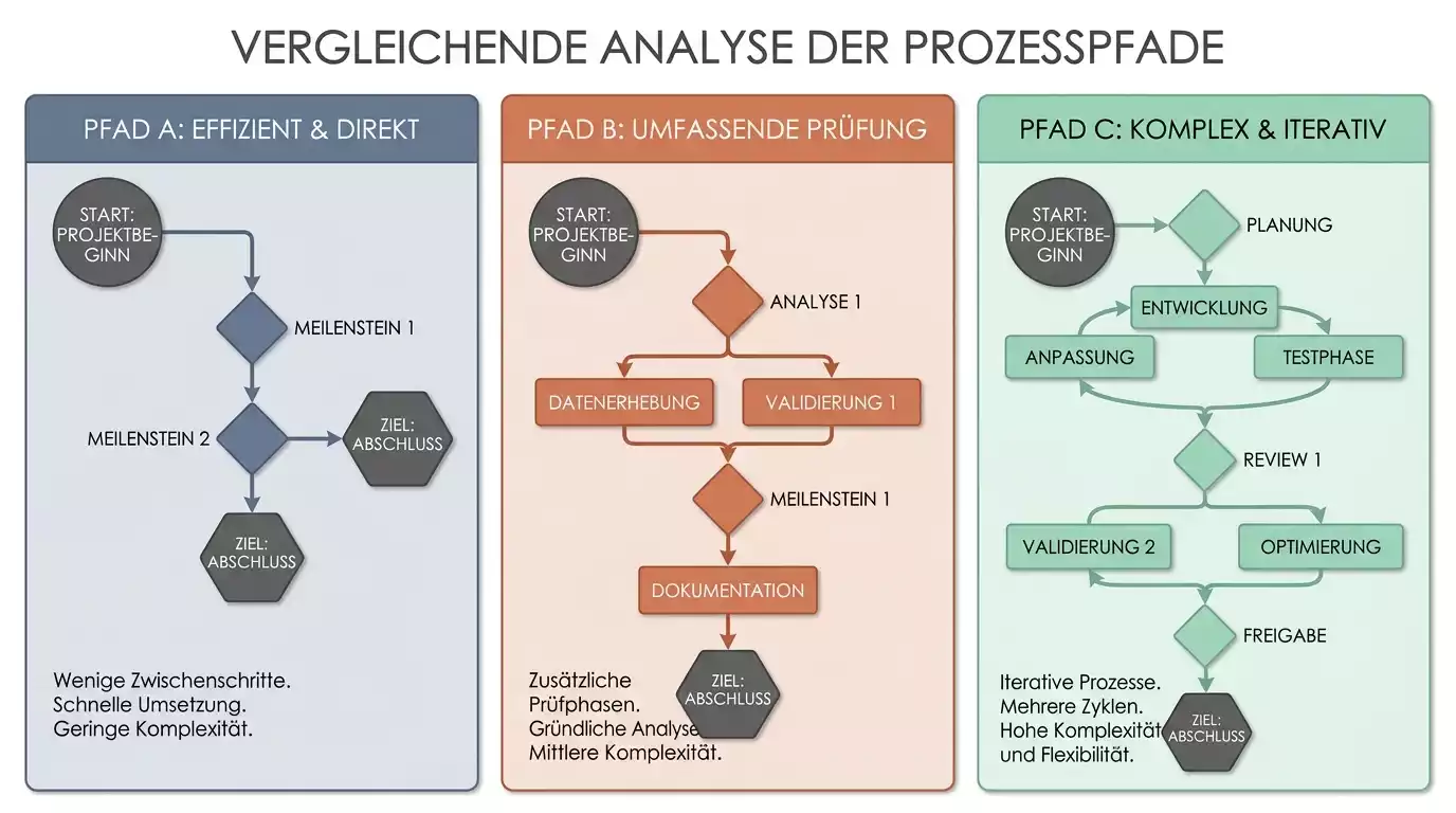 Visuelle Gegenüberstellung der drei Streitbeilegungswege unter MGA, Curaçao LOK und Anjouan mit symbolischen Pfeilen