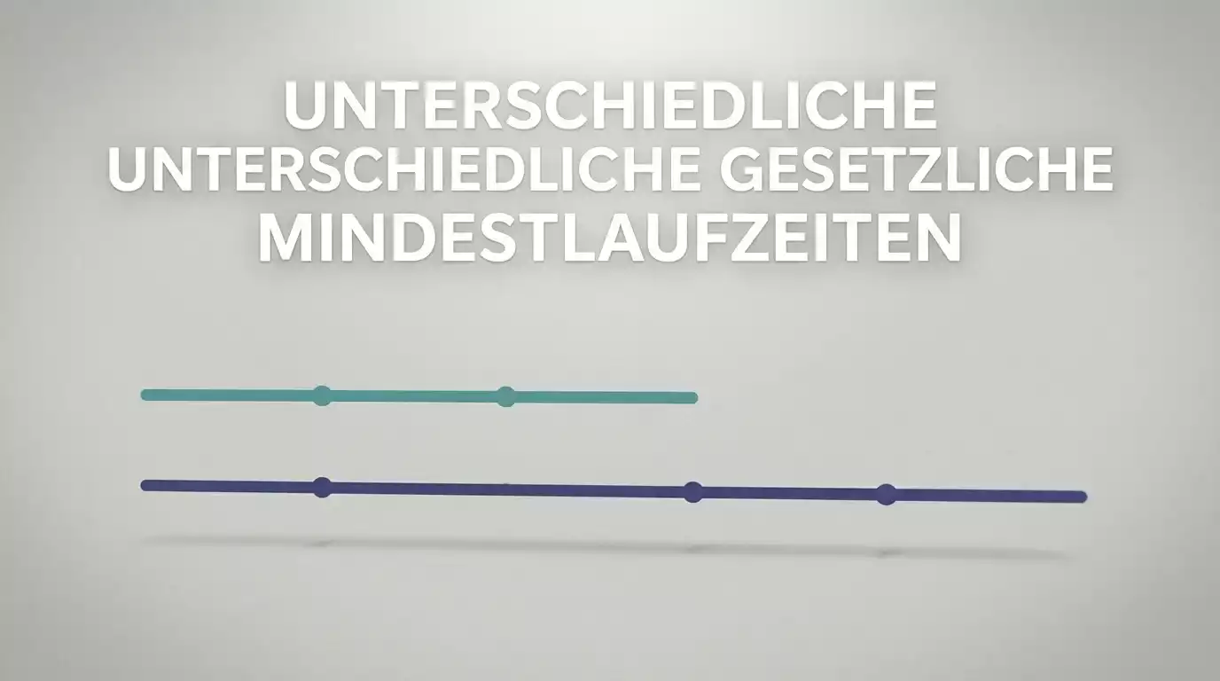 Konzeptionelle Darstellung zweier Zeitleisten als Sinnbild für die unterschiedlichen Mindestdauern von Selbst- und Fremdsperre