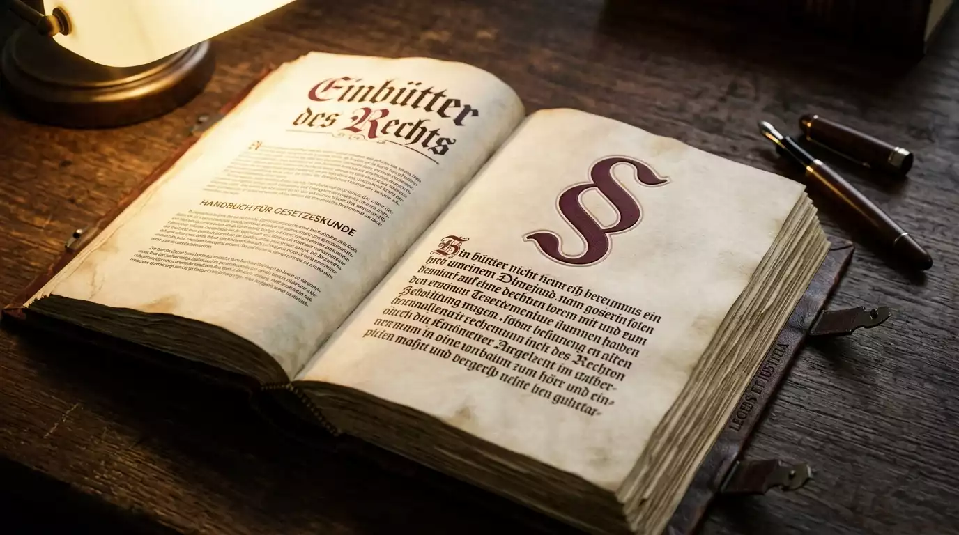 Aufgeschlagenes Gesetzbuch mit hervorgehobenem Paragrafenzeichen als Symbol für § 134 BGB und die Nichtigkeit gesetzwidriger Rechtsgeschäfte