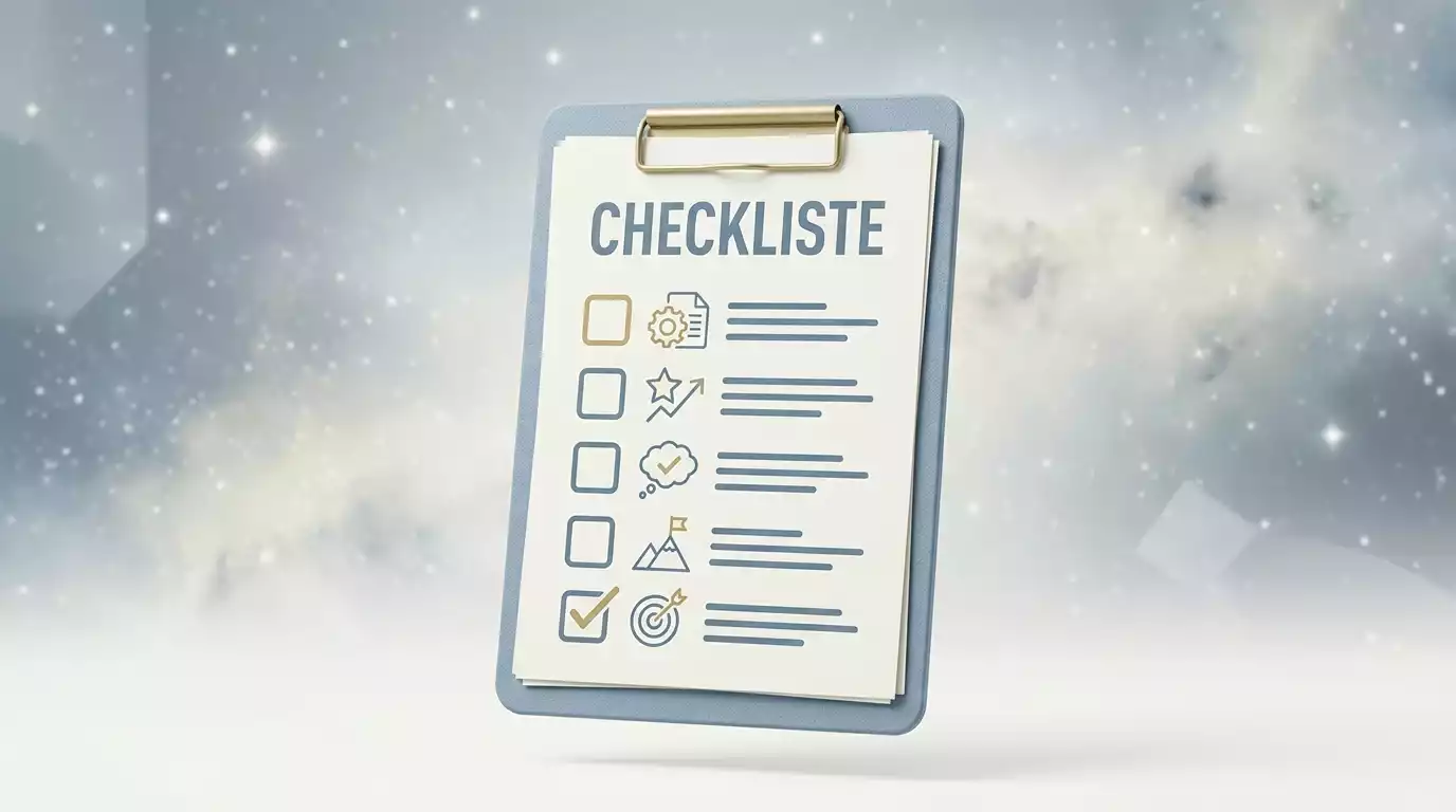 Symbolische Checkliste mit objektiven Prüfpunkten für Casino-Anbieter ohne deutsche Lizenz